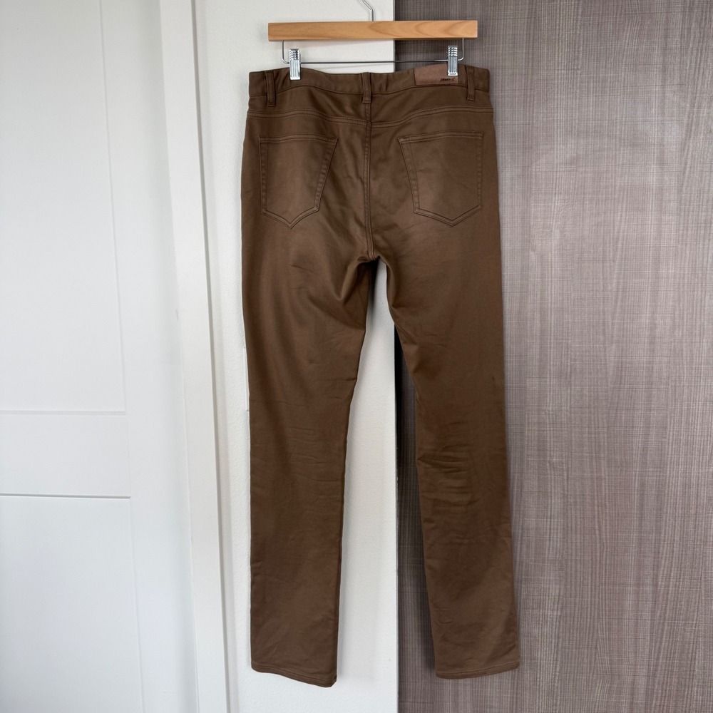 Johnnie O Khaki Brown Terry Cloth 5 Pocket Pants Stretch Size 33 - Picture 8 of 13